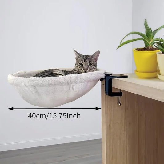 Cat Desk Hammock Bed - Rotating Cat Bed Fordesk or Table,Upgraded Clamp with Spongepad, Holds up to 45LBS, Soft & Sturdy Catnest for Indoor Cats Tiktokshopspringglowup Summervibes Petlovers